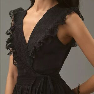 By Anthropologie Maeve Flutter Wrap Blouse